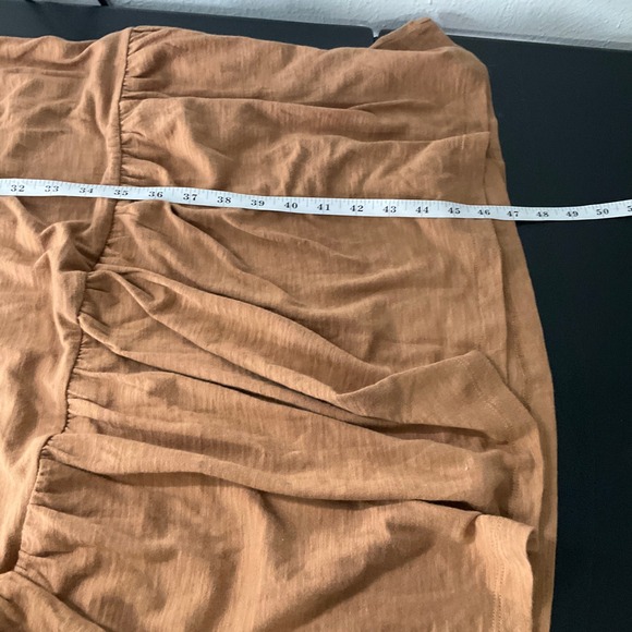 GAP Maxi Dress Sz XS Smocked Bodice Amber Brown Tiered Cottagecore Bohemian - Picture 10 of 11